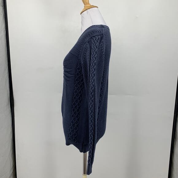 Tommy Bahama Sweater Womens S Small Windsor Havana Blues Pineapple Textured Knit - Picture 4 of 11